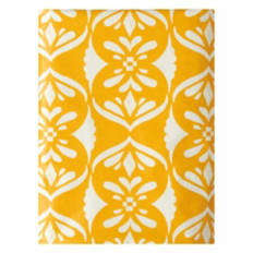 60" x  84" Vinyl Tablecloth - Yellow Geo