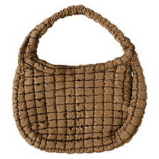 Quilted Carryall Tote, Brown