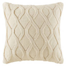 Soft Cable Knit Pillow, White Link Knit