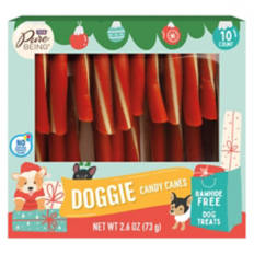 Candy Cane Rawhide Free Dog Treats, 10 count