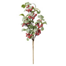 22" Long Holiday Faux Floral Stems - Sugared Leaves