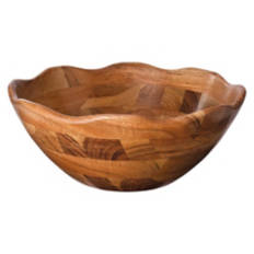 Scalloped Acai Wood Bowl