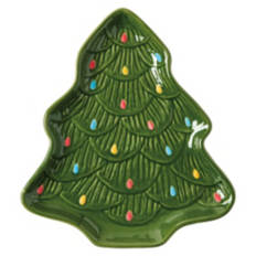 Holiday Crofton Tree Shaped Plate, Green