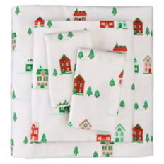 Queen Size Flannel Sheet Set - Village