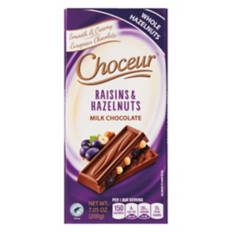 Milk Chocolate Bar with Raisins and Hazelnuts