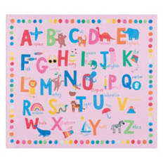 46” x 52” Education Rug, ABC Pastel