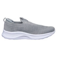 Ladies Comfort Slip on Trainer Shoes - Grey, 9