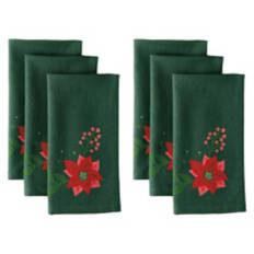 17" x 17" Holiday Napkin Set - Floral, 6 pack