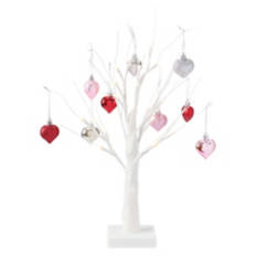 Valentine's Day White Glitter Tree with Disco Mix Hearts