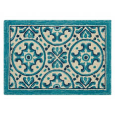 20" x 30" Hand Hooked Accent Rug - Blue Medallions