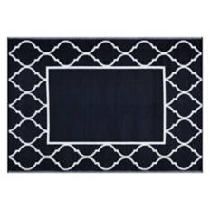 5' x 7' Reversible Indoor/Outdoor Rug - Navy Border