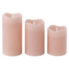 3 Piece LED Pastel Candle Set, Pink