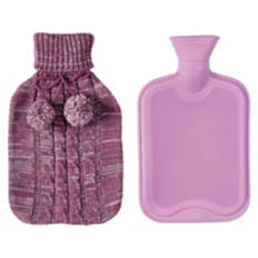 Huggable Heating Bag - Purple Knit Pom Pom
