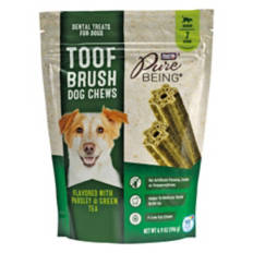 Green Tea & Parsley Flavored Toof Brush Dog Chew Sticks, 7 count