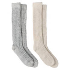 2 Pack Ladies Ultra Soft Socks - Sand & Grey, 4-10