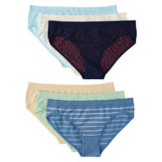 6 Pack Ladies Seamless Bikini, S