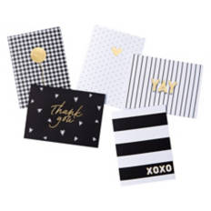50 Pack Greeting Cards Combo Pack - Black & Gold