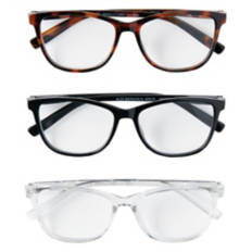 3 Pack Women's Reading Glasses - Black/Tort/Clear, 1.5