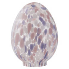 Egg Shaped Confetti Glass, Purple & Pink