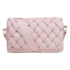 Quilted Woven Crossbody Bag, Pink