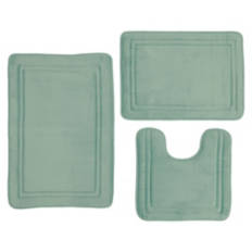 3 Piece Memory Foam Bath Mats, Green