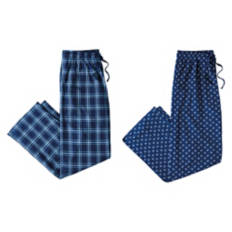 2 Pack Men's Sleep Pants - Blue, L