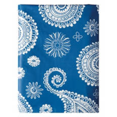 60" x  84" Vinyl Tablecloth - Blue Geo