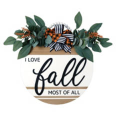 Indoor/Outdoor Circle Sign - I Love Fall