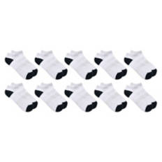 10 Pack Children's No Show Socks - White, S