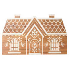 Holiday Gingerbread House Shaped Wood Board