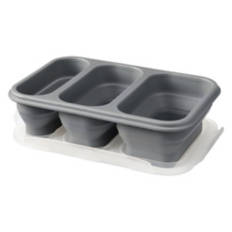 3 Compartment Lunch Box, Grey