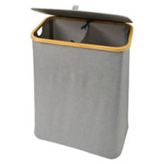 Bamboo Collapsible Hamper, Gray