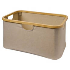 Bamboo Collapsible Basket, Beige