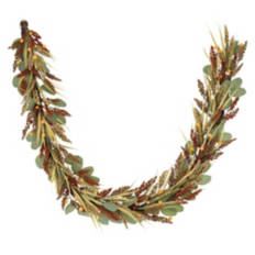 72" Long Fall Harvest Garland with Faux Dried Yarrow