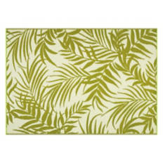 5' x 7' Reversible Indoor/Outdoor Rug - Green Leaves