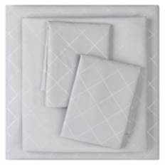 King Size Diamond Embossed Microfiber Sheet Set, Gray