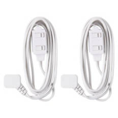 2 Pack Indoor Extension Cord, White