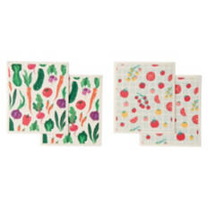 4 Pack Swedish Dish Cloths - Veggies