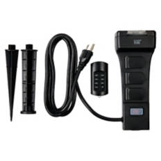 6' Outdoor Remote Controlled Outlet, Black