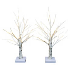 18" Tall Indoor LED Birch Tree, 2 pack