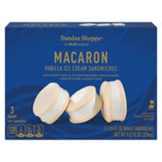 Macaron Vanilla Ice Cream Sandwiches, 3 count