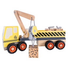 Kids Wooden Vehicle Play Set  - Construction Truck