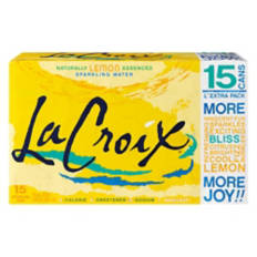 Lemon Flavored Sparkling  Water - 15 pack, 12 fl oz can