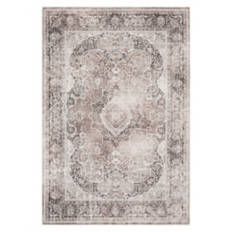 6' x 9' Oversized Washable Rug - Brown Traditional