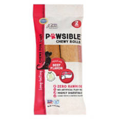 Beef Flavor Pawsible Dog Chewy Rolls, 2 pack