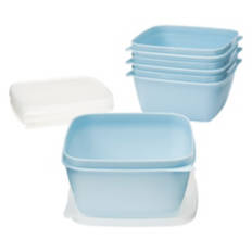 4 Piece Square Food Storage Containers, Blue