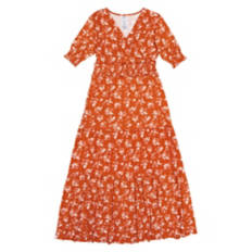 Ladies Maxi Dress - Orange, XL