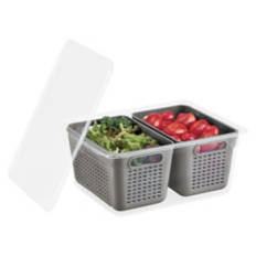 2 Pack Fridge Colander, Gray