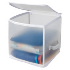 Collapsible Zip Storage - Clear with White Trim