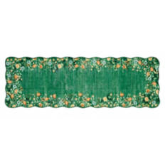 2' x 6' Washable Scalloped Runner - Green Floral